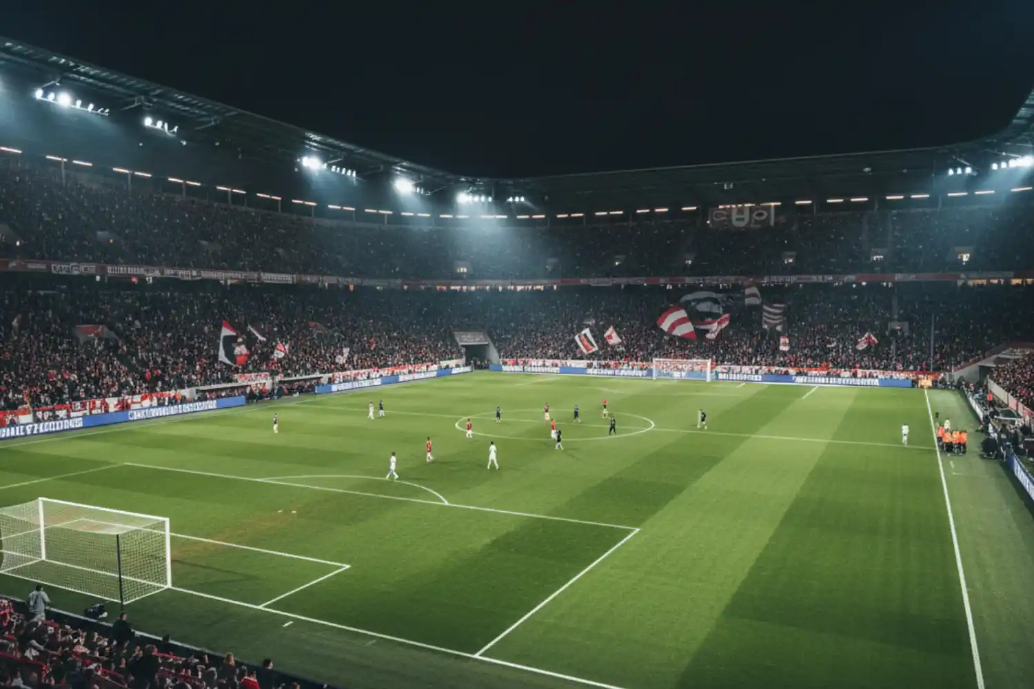 Bundesliga Stadion bei Flutlicht symbolisiert die lange Saison für Langzeitwetten